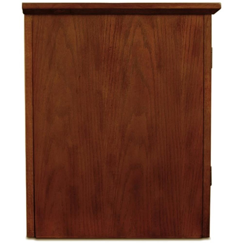 Leick Home 82350 Solid Wood Mission Oak Three Door TV Stand For 55" TVs Universal TV Console Living Room Storage Shelves Entertainment Center, Mission Oak Leick Home