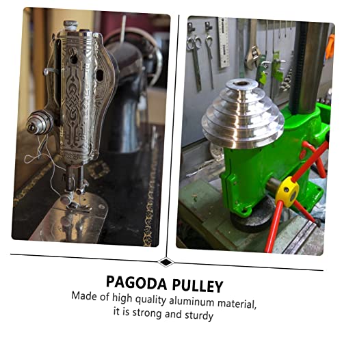 Mobestech Multi-Groove Wheel Heavy Duty Pulley A Type 5 Groove Pulley Drill Press Pulley 5-Step Pulley for V- Shaped Timing Belt Aluminum Alloy Mobestech