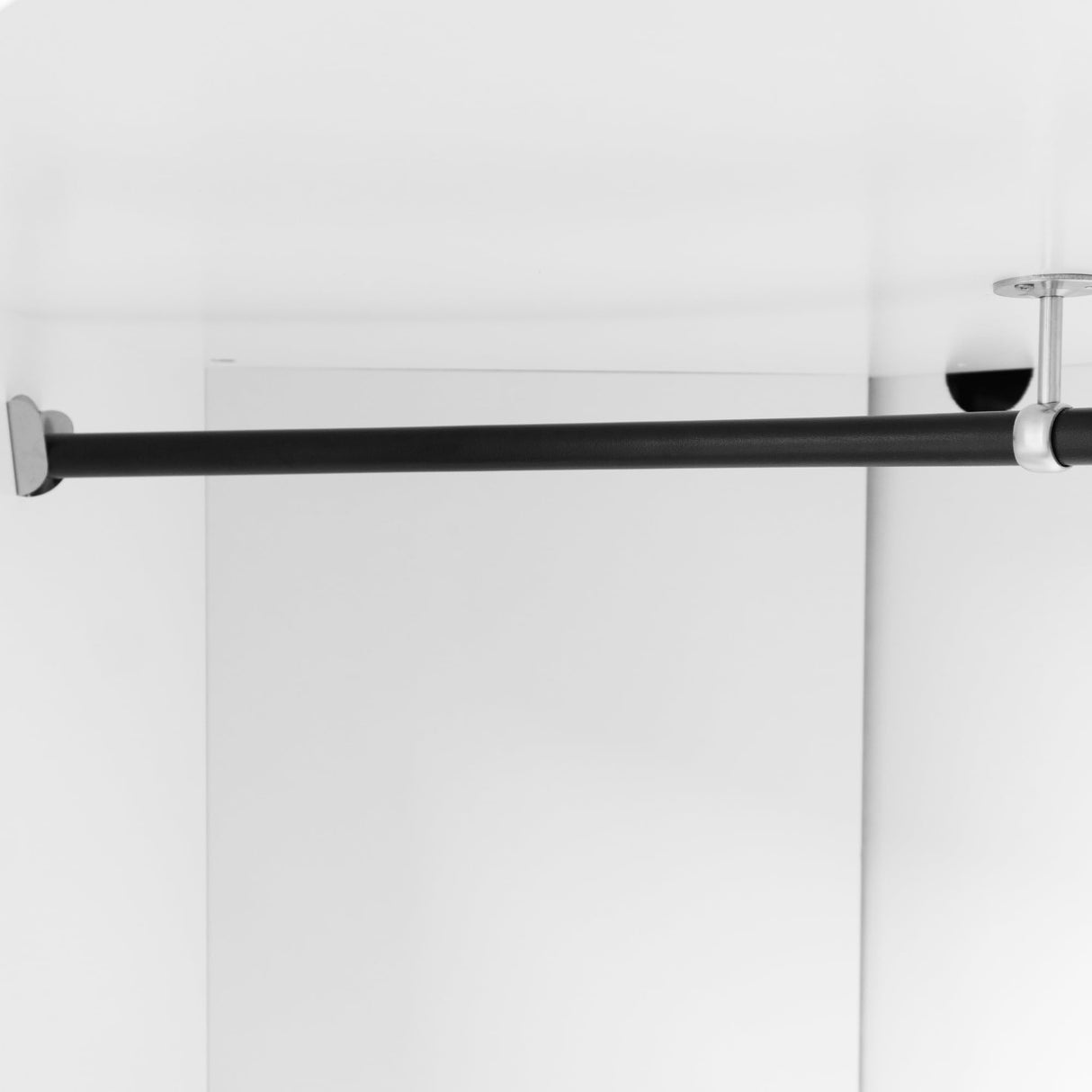 TINIMONI L-Shaped Corner Closet with Dual Hanging Rods, 43.3" Wide Wood Wardrobe Armoire for Efficient Clothes Storage, Space-Saving Design for Bedroom, White TINIMONI