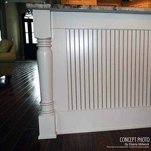 Ekena Millwork COL03X03X35TRRW Traditional Cabinet Column (Top Block: 6 1/8", Bottom Block: 7 1/8"), 3 3/4"W x 3 3/4"D x 35 1/2"H, Rubberwood Ekena Millwork