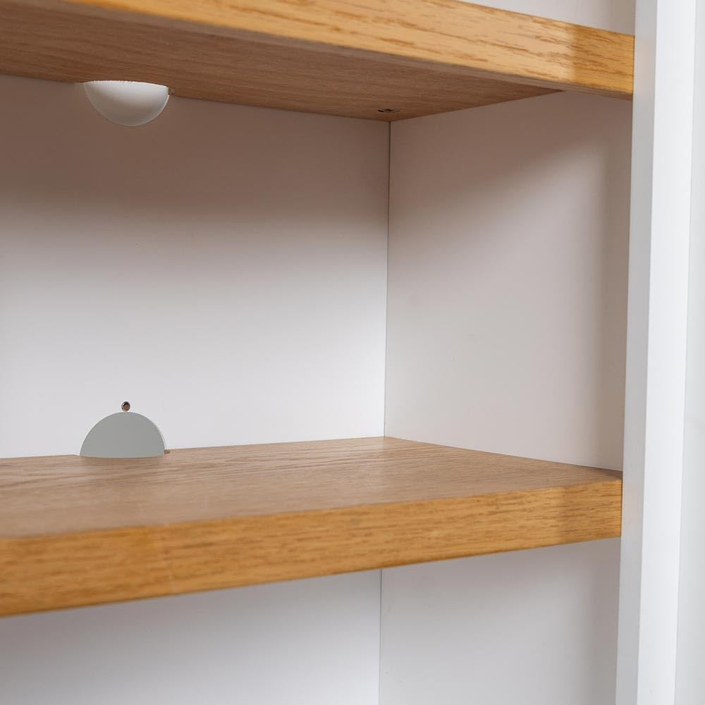 Country Living Belhaven 74 Inch Bookcase Mantel Package | 23 Inch Smart Electric Fireplace Insert Heater w/Remote | Warm Walnut Shelving | Marble or White Trim | Alexa & Google | Multi-Color Flames Country Living