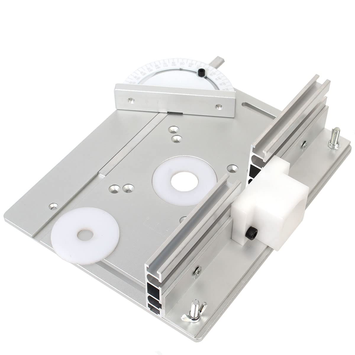 KETIPED Aluminium Router Table Insert Plate,Woodworking Benches Router Flip Plate W/Miter Gauge Guide Aluminium Fence Sliding KETIPED