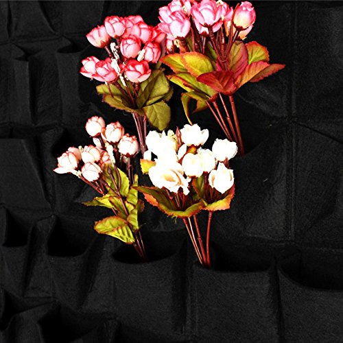 Ogrmar 36 Pockets Vertical Wall Garden Planter Plant Grow Bag for Flower Vegetable for Indoor/Outdoor (36 Pockets, Black) Ogrmar