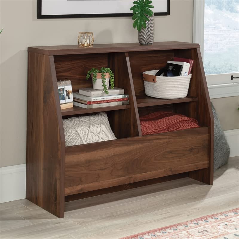 Sauder Willow Place Dual-Purpose Footboard Bookcase in Grand Walnut Finish Sauder