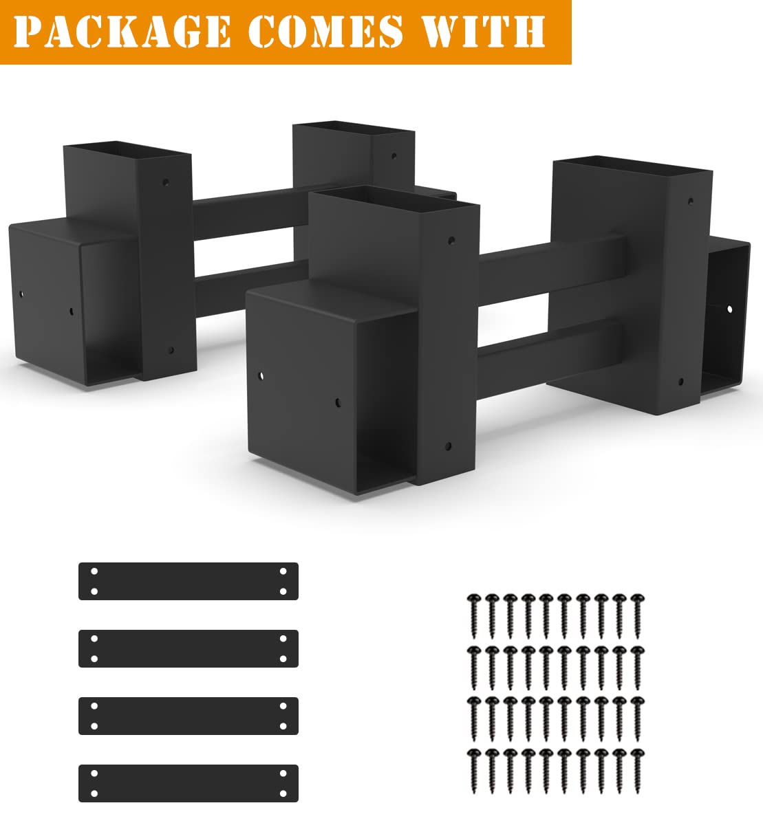 BALIE SPACE Outdoor Firewood Rack Brackets Kit for Fire Wood Pile Storage, Adjustable log stacking Stand Holder for 2x4 lumber, Black, Set of 2… BALIE SPACE