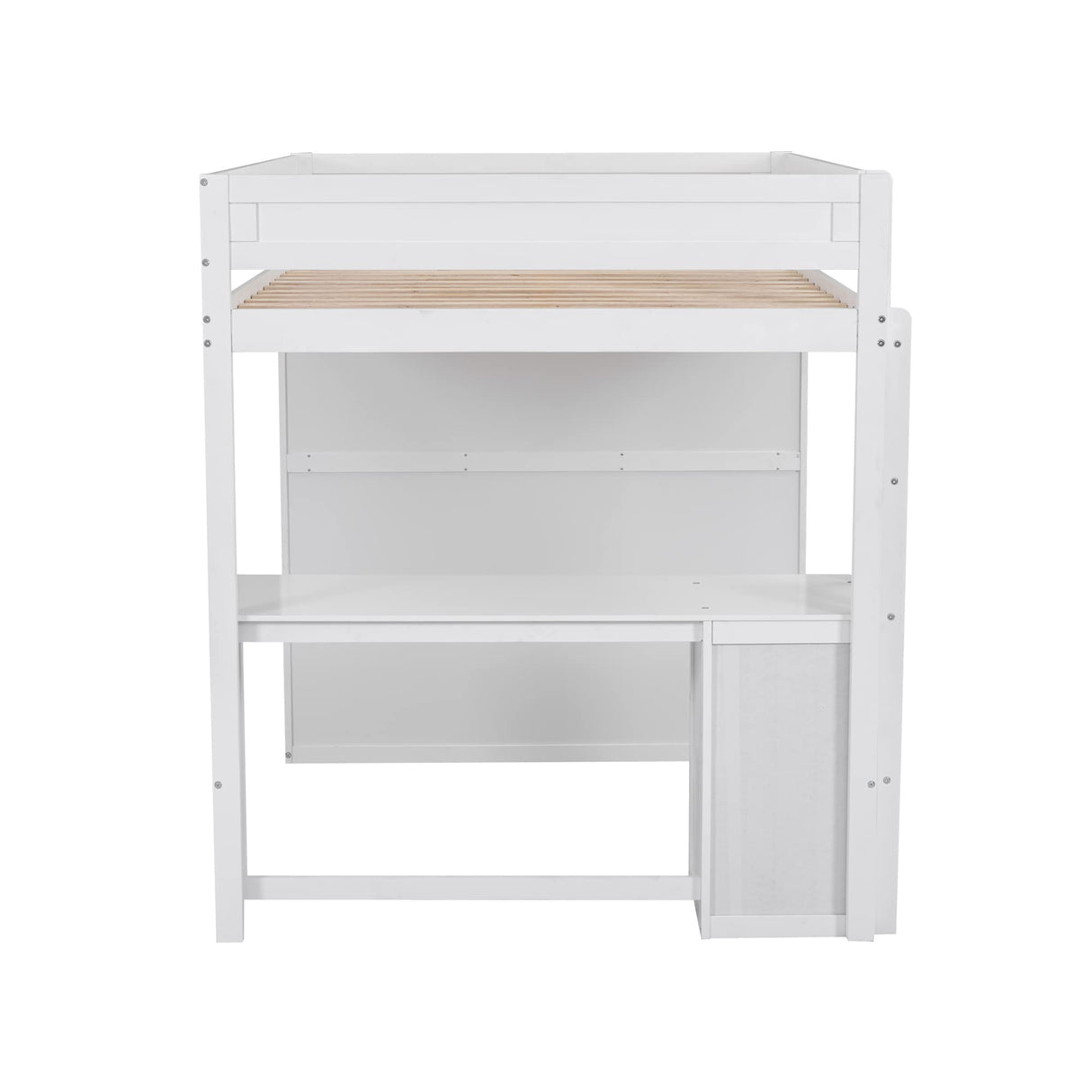 Harper & Bright Designs White Full Size Loft Bed with Wardrobes, Desk, and Storage Drawers Harper & Bright Designs