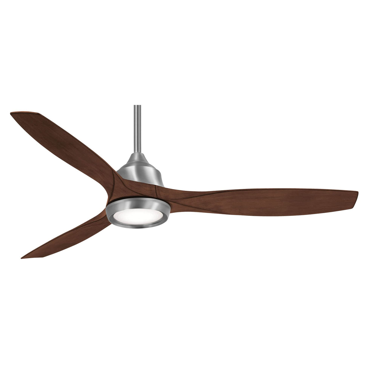 MINKA-AIRE F749L-BN Skyhawk 60 Inch LED Ceiling Fan with Carved Wood Blades, Integrated LED Light and DC Motor in Brushed Nickel Finish MINKA-AIRE