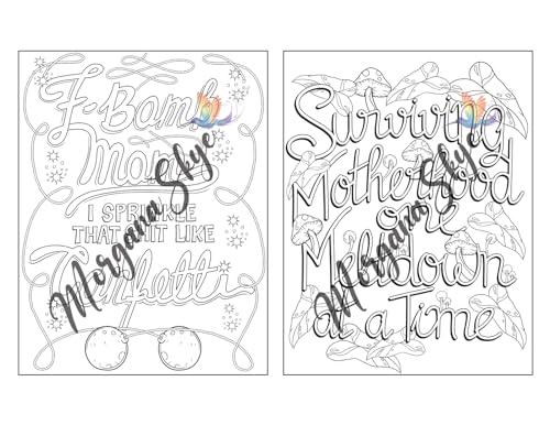 Swear Word Coloring Book for Moms: Motivational Quotes and Doodle Therapy for Stressed Out Moms Who Deserve a Break (and a Glass of Wine!) WoodArtSupply