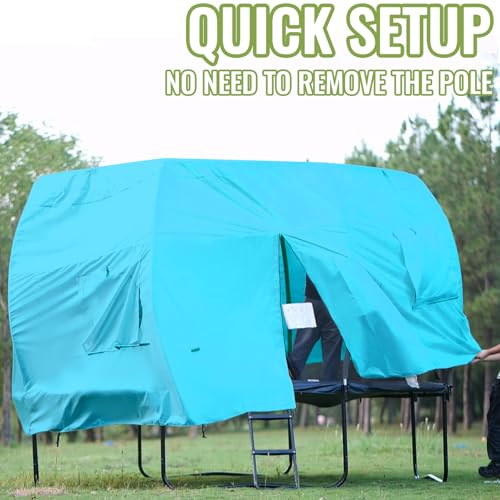 Gardenature 12FT Trampoline Tent for Kids(Tent Only),Fit for 8 Curved Poles Round Trampoline, Trampolien Shade Cover, Trampolien Accessories,Anti-Tear, Blue Gardenature