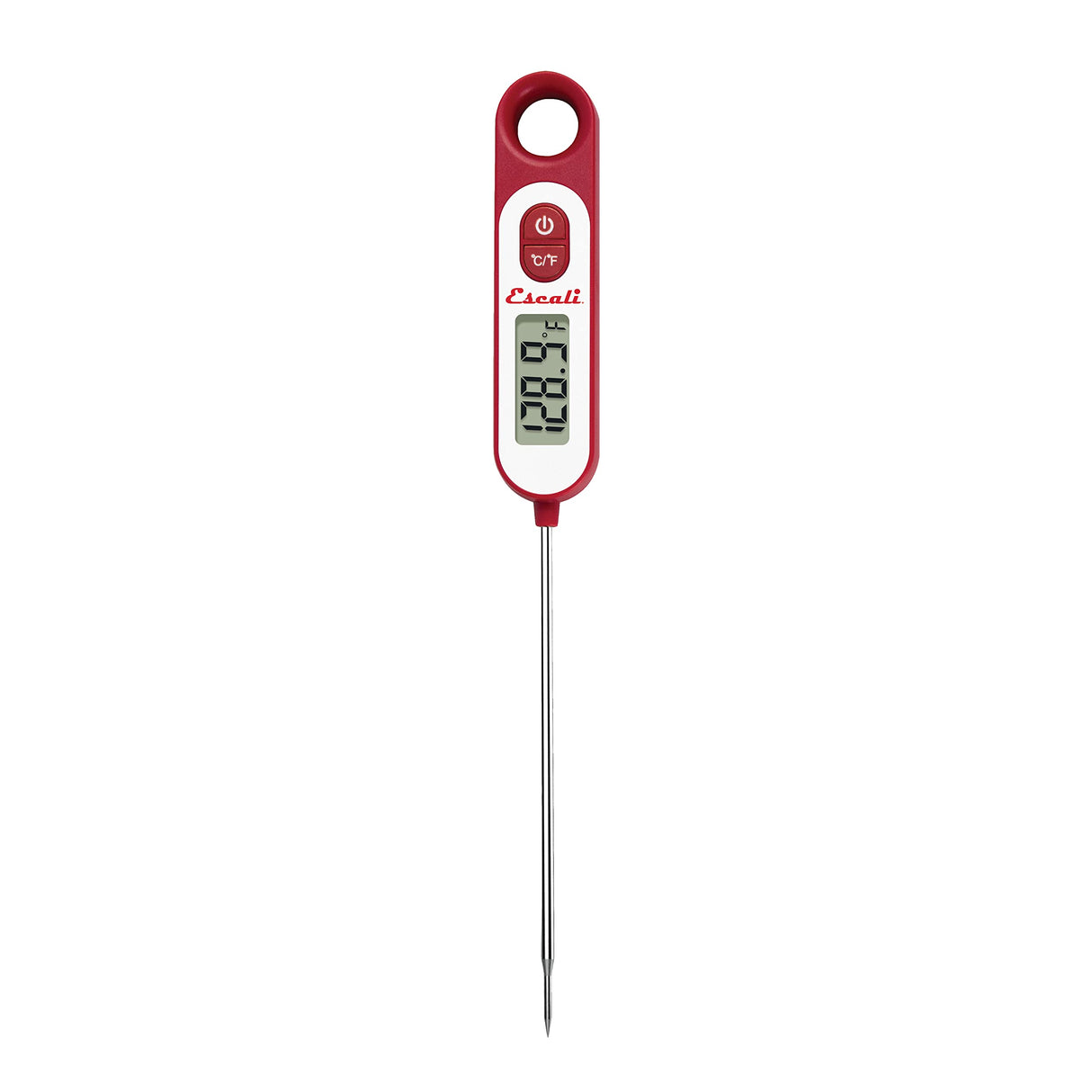 Escali Long Stem Digital Thermometer for Meat, Frying, Cooking, Candy and Kitchen Use, Extra Long 5.6-Inch Probe, Red Escali