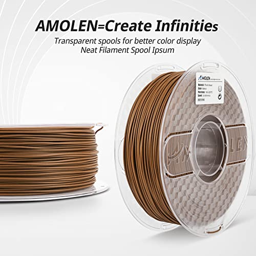AMOLEN Walnut Wood Printing Filament 1.75mm PLA 3D Printer Filament 3D Printer Filament with Real Wood Fiber Wood Texture Filament,1KG AMOLEN