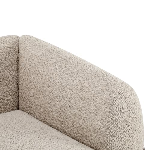 Christopher Knight Home Alma 63" Boucle Loveseat with Wood Legs, 2 Seater Sofa Couches for Living Room, Upholstered Couch Chair, Soft Seating Lounge Sofa Chair, Cozy Loveseat with Armrest, Almond Christopher Knight Home