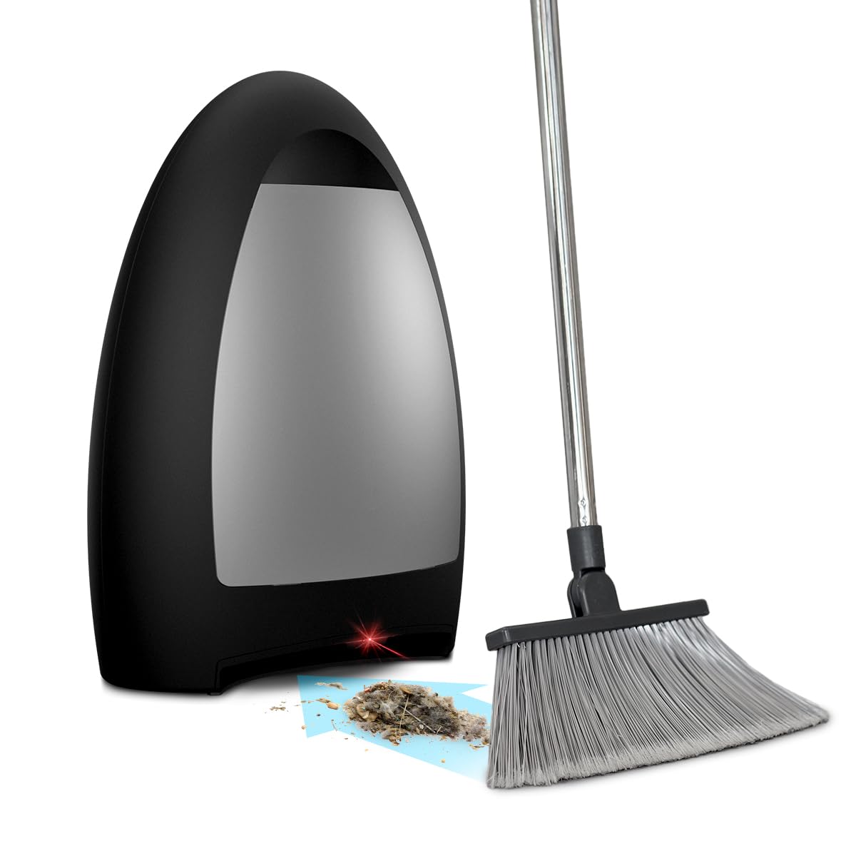 EyeVac Home Touchless Vacuum Automatic Dustpan - Great for Sweeping Pet Hair Food Dirt Kitchen - Fast & Powerful, Corded Canister Vacuum, Bagless, Automatic Sensors, 1000 Watt (Matte Black) EYE-VAC