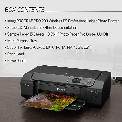 Canon PIXMA PRO-200 Wireless Professional Inkjet Photo Printer Canon