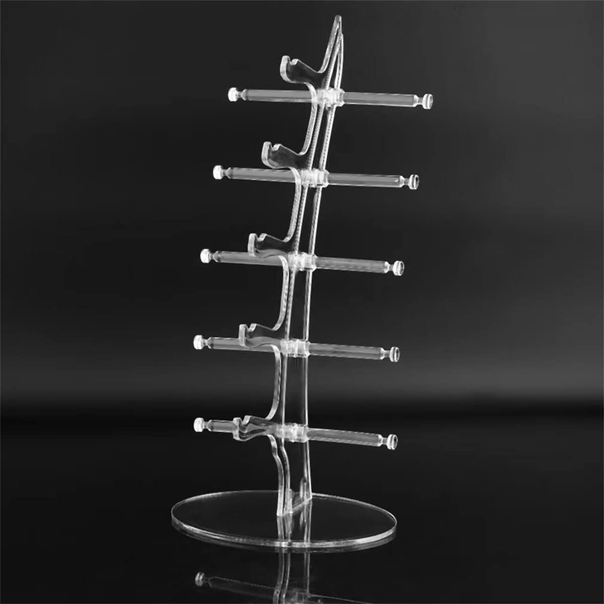 Anetiry 2 Pack Sunglasses Rack Eyeglasses Display Stand Holder Storage Organizer for 5 Glasses Acrylic Jewelry Eyewear Display for Selling Clear Anetiry