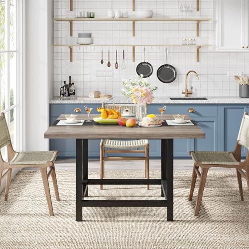 Tribesigns Square Dining Table for 4 People, Farmhouse 39.4"x 39.4"x29.5 “ inches Wooden Kitchen Table, Farmhouse 2 Person Dinning Table for Dinning Room &Small Space Tribesigns