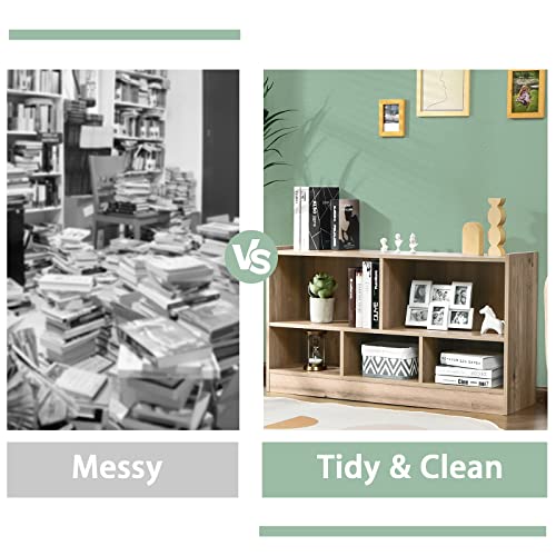 Tangkula 2-Tier 5-Cube Open Shelf Storage Bookcase - Versatile Wooden Display Cabinet for Any Room Tangkula