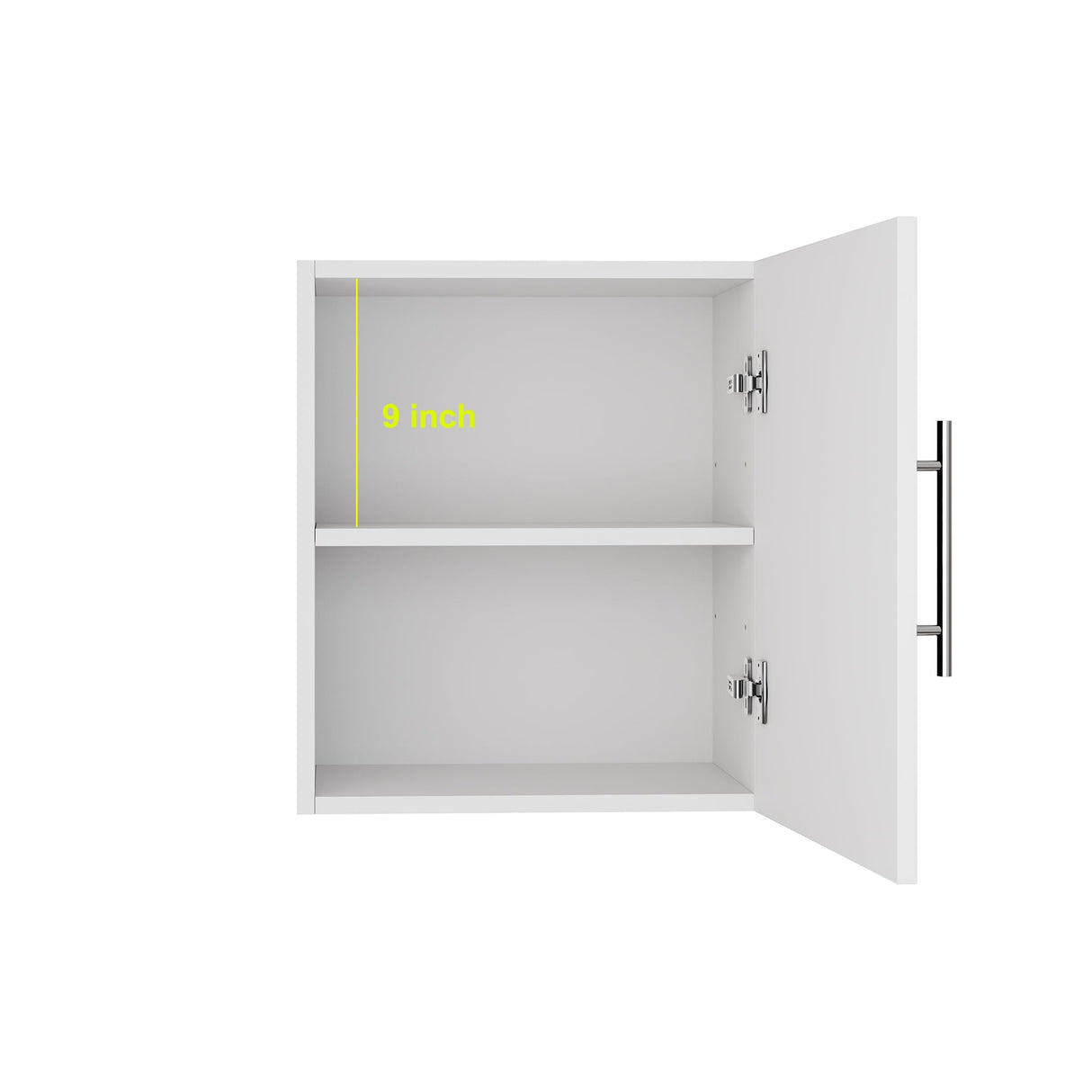 JPND Small Wall Cabinet, 18" W x 12" D x 20" H Wooden Wall Mounted Storage Cabinet, 1 Door Cabinet with Soft Close and Metal Handle and Adjustable Shelf, for Kitchen, Garage, Laundry, Bathroom, White JPND