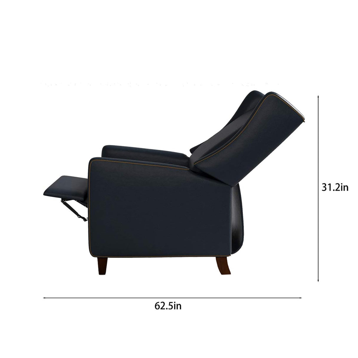 Genuine Leather Recliner Chair for Adults, Top-Grain Leather Manual Recliner with Classic Design, Comfortable Armchair for Living Room, Bedroom or Theater Use CHERS