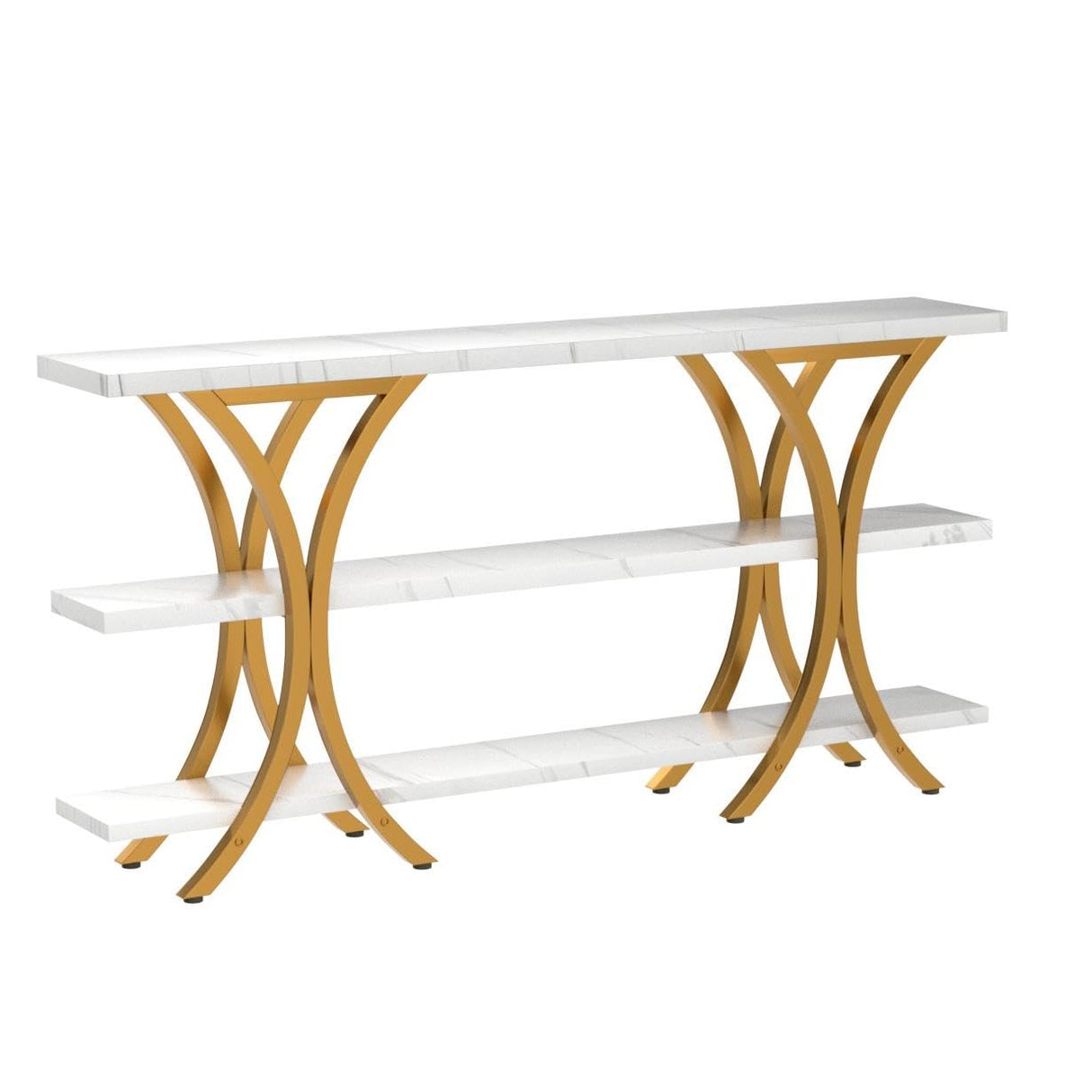 Tribesigns 70.8 Inch Narrow Console Table, Long Sofa Table Entry Table with 3 Tier Storage Shelves for Entryway Hallway Living Room (Brown) Tribesigns