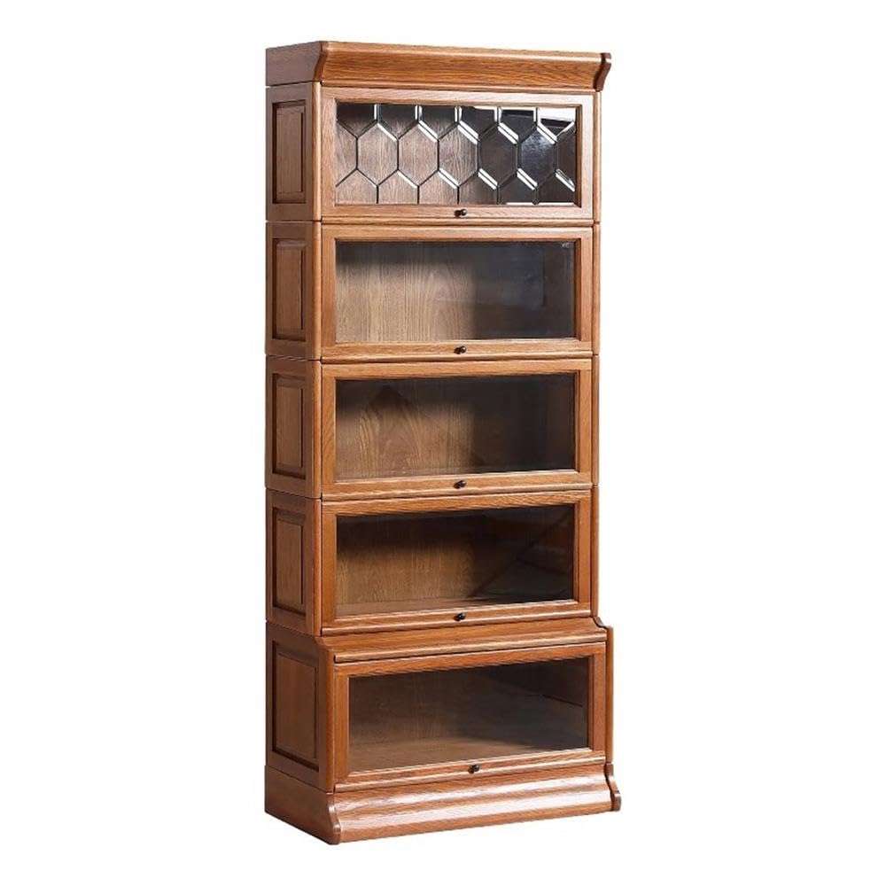 Crafters and Weavers Arts and Crafts 5-Stack Wood Barrister Bookcase in Cherry Crafters and Weavers