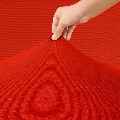 LANE LINEN Armless Futon Cover - Easy to Install Stretch Sofa Bed Slipcover, Soft Elastic Textured Full Size Cover, RV Couch Protector, Machine Washable - Red LANE LINEN