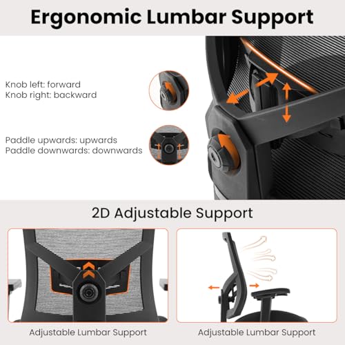 500lbs Drafting Chair,Big and Tall Office Chair for Standing Desk with Wide Seat,2D Adjustable Lumbar Support,Ergonomic Office Chair with Footrest for Home,Drawing or Counter Height Use BOSMILLER