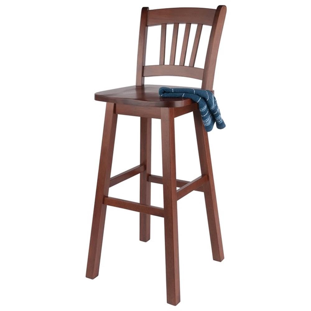 Winsome Fina Swivel Seat Bar Stool, 30In Height, Solid Wood, Walnut Finish Winsome