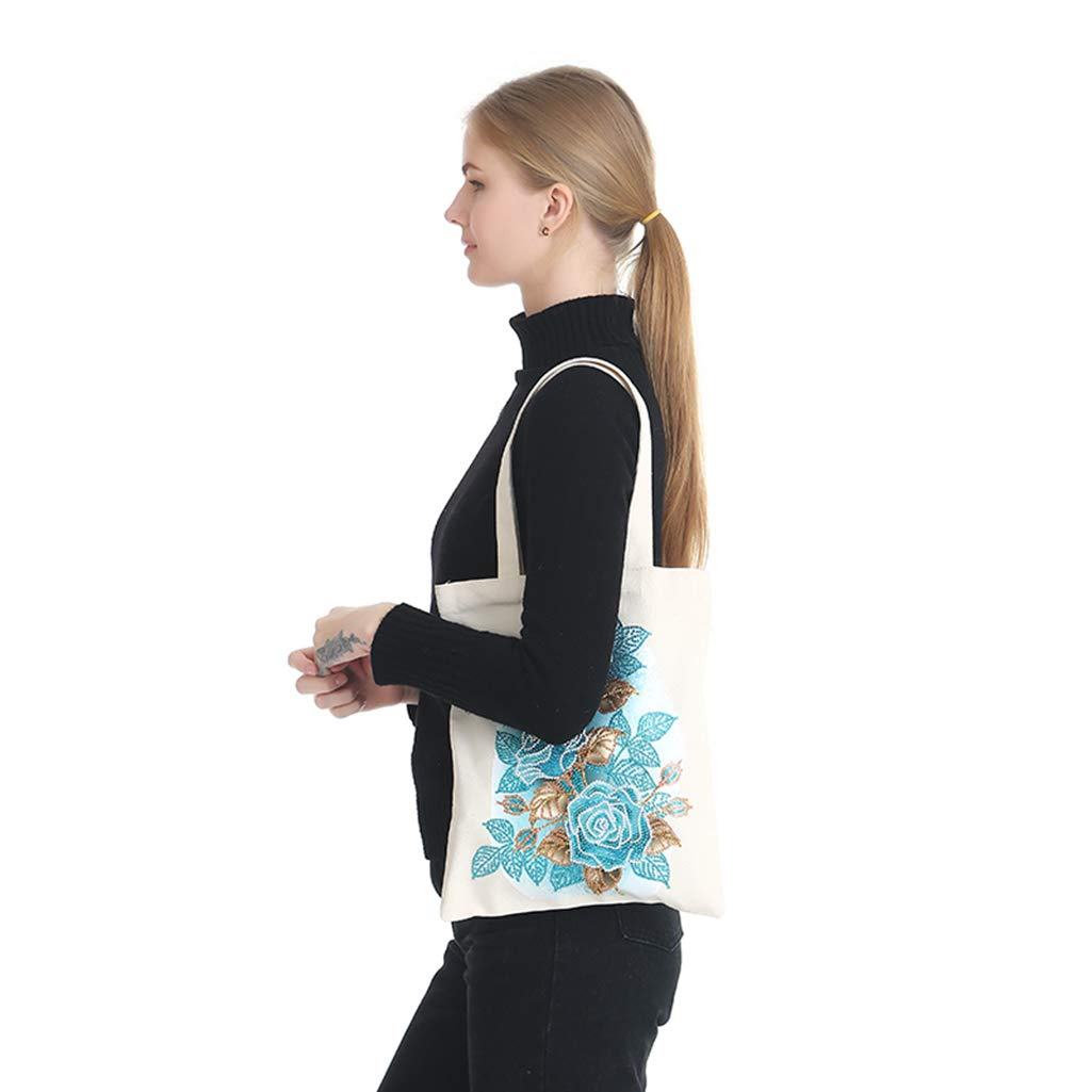 JGA JOGGING ARM 5D DIY Diamond Painting Cotton Canvas Tote Reusable Shopping Bags Art Handwork Handbags for Women Daily Organization JGA JOGGING ARM
