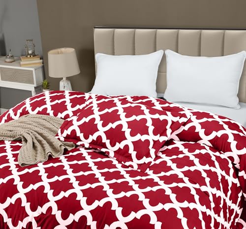Twin Comforter Set 2 Piece Red by Utopia Bedding, Printed Comforters Twin Size, Bedding Comforters Sets, Down Alternative Soft Bed Set, 1 Comforter (64 x 88 inches) 1 Pillow Shams (20 x 26 inches) Utopia Bedding