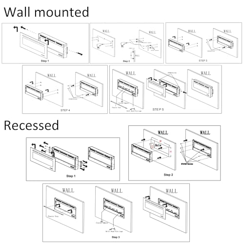 Mystflame 50 Inch WiFi-Enabled Recessed Electric Fireplace Inserts with Log Speaker,Alexa/Google Compatible,Wall Mounted & Freestanding Fireplace Heater,13 Adjustable Colors,5 Brightness Levels,Timer Mystflame