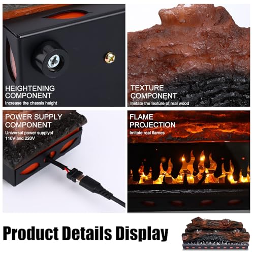 DAINIQUKANHAI Electric Fireplace Logs Realistic Flame Effect Candle LED Flame Light USB Powered Electric Fireplace Remote Control Fireplace Placement Home Decoration 12.4*5.91*7.87 In No Heat Function dainiqukanhai