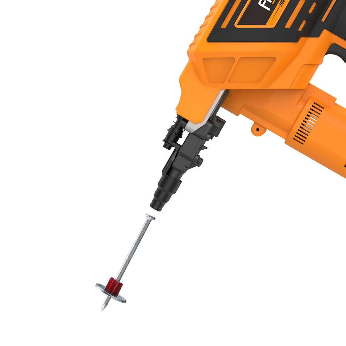 Freeman PE20VCNPN 20 Volt Cordless and Brushless 3" Single Pin Concrete Nailer Kit with Lithium Ion Battery, Charger, and Case – 750 Shots per Charge Freeman