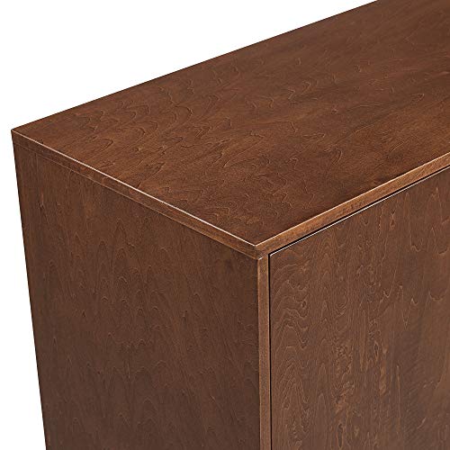 Walker Edison Mid-Century Modern Wood Kitchen Buffet Sideboard Entryway Serving Storage Cabinet Doors-Dining Room Console, 70 Inch, Walnut Walker Edison