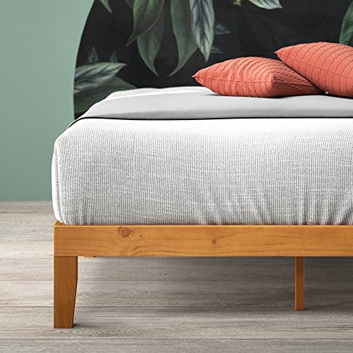 Zinus Alexia Rustic Pine Wood Platform Bed Frame - Sturdy, No Box Spring Needed, King Size Zinus