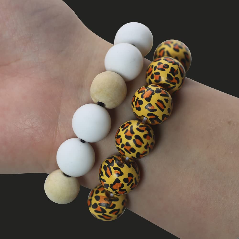 ZHFMLY 16mm 200pcs White Wooden Beads for Crafts 3/5 inch Painting Round Loose Natural Wood Beads Handmade Space Beads for Keychain, Wreath, Farmhouse Making, Home & Party Decoration ZHFMLY