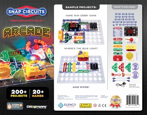 Snap Circuits “Arcade”, Electronics Exploration Kit, Stem Activities for Ages 8+, Full Color Project Manual (SCA-200) Snap Circuits