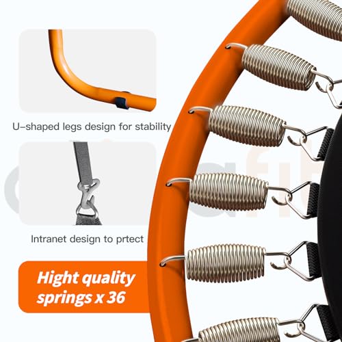 Ativafit 60'' Rebounder Trampoline Indoor Outdoor for Kids Ages 1-8, 5 FT Recreational Toddler Trampoline with Safety Enclosure Net Gifts with Basketball Hoop Dartboard Ocean Ball for Fun ATIVAFIT