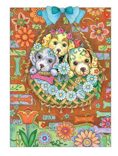 Creative Haven Playful Puppies Coloring Book: Relax & Find Your True Colors (Adult Coloring Books: Pets) Dover Publications