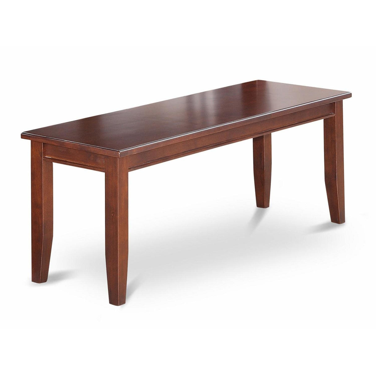 East West Furniture DUB-MAH-W Dudley Dining Table Bench with Wooden Seat, 51x15x17 Inch, Mahogany East West Furniture