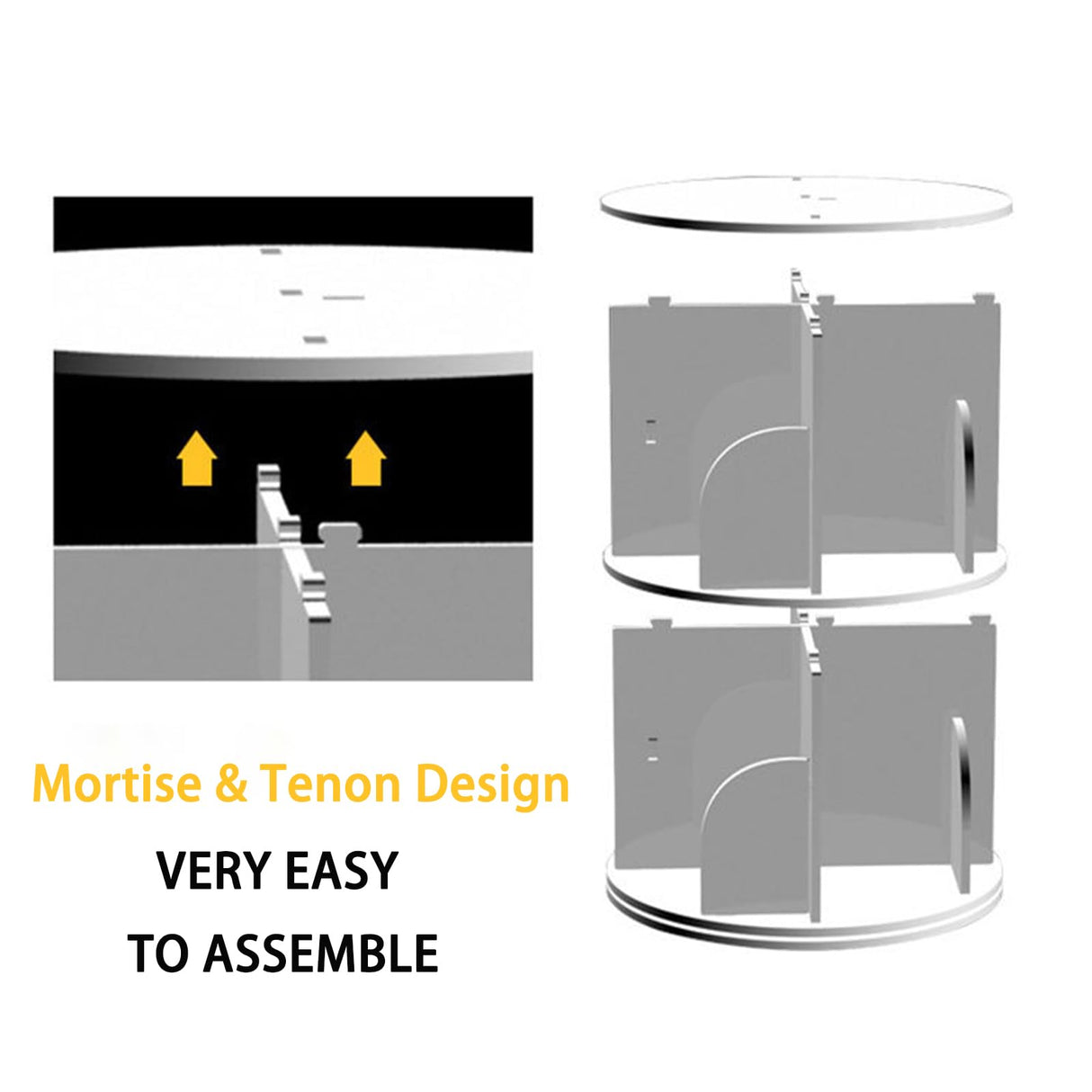 HOLMZCED 360° Rotating 2-Tier White Bookshelf - Versatile Free-Standing Storage Rack for Study, Bedroom, and Living Room HOLMZCED