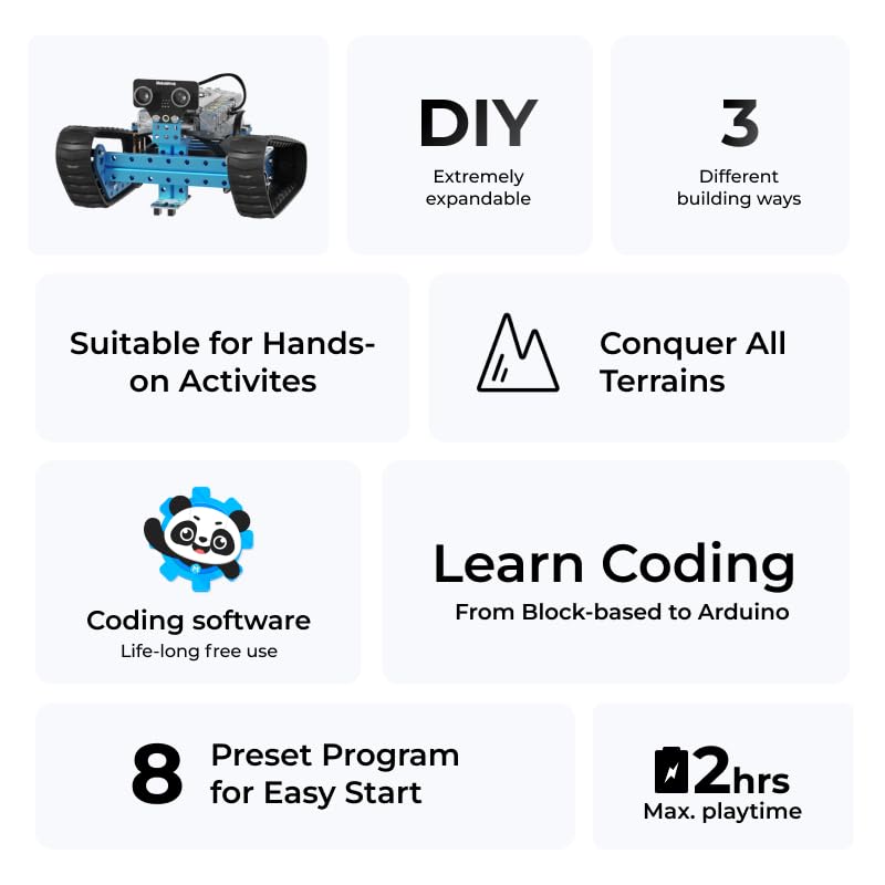 Makeblock mBot Ranger 3 in 1 Robotics for Kids Age 8-12, Coding Robot for Arduino Scratch Learning with Coding Box, 16 Coding Projects STEM Science Kit, Robot Toys Gift for Kids Ages 10+ Makeblock
