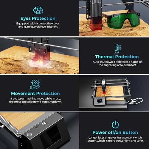 LONGER Ray5 10000mW Class 4 Laser Engraver, DIY Laser Cutter Engraving Machine with 3.5" Touch Screen, 15.75"x15.75" Engraving Area, 0.08mm Laser Spot, for Wood, Metal, Acrylic, Glass Longer