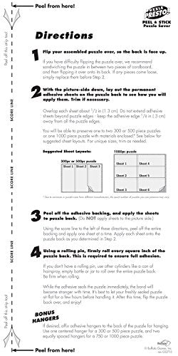 Puzzle Presto Peel & Stick Puzzle Saver: The Original and Still the Best Way to Preserve Your Finished Puzzle! - 6 Adhesive Sheets and 2 Adhesive Hangers Buffalo Games