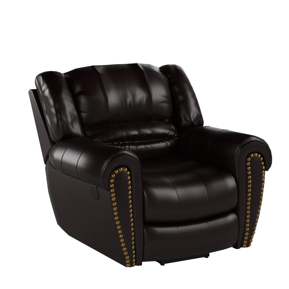 CANMOV Leather Recliner Chair, Classic and Traditional Manual Recliner Chair with Comfortable Arms and Back Single Sofa for Living Room, Brown CANMOV