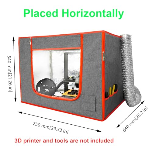 Dual-Placement Resin 3D Printer Enclosure Cover Tent with Adjustable Ventilation Exhaust Fan kit Compatible with Creality Anycubic Elegoo Series Mars 5 Ultra, Photon Mono 4 Resin UV 3D Printer HOCENWAY