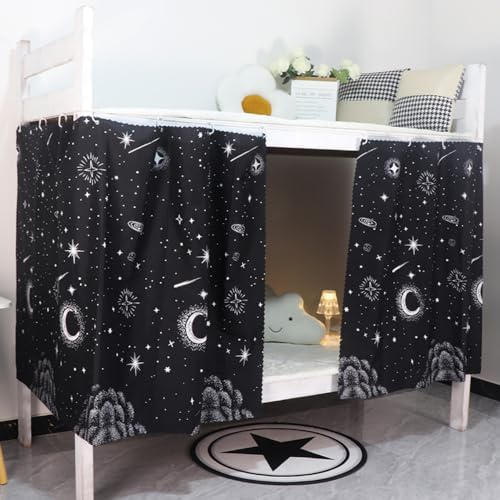Dorm Bottom Bunk Bed Curtains Privacy Curtains 350g Dustproof Breathable Single Bed Blackout Curtains Panels Privacy Underbed Loft Bed Canopy Tent Curtain Shading Drapes for Dorm College Home 2 panels YMMMY ROSE