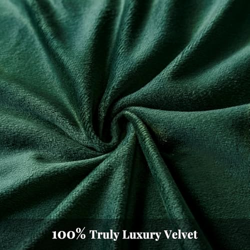 WARMDERN Emerald Green Flannel Velvet Duvet Cover King Size Duvet Cover Bedding Sets, 3pcs Ultra Soft Luxury Textured Modern Crystal Velvet Duvet Covers with Zipper Closure(Emerald Green, King) WARMDERN