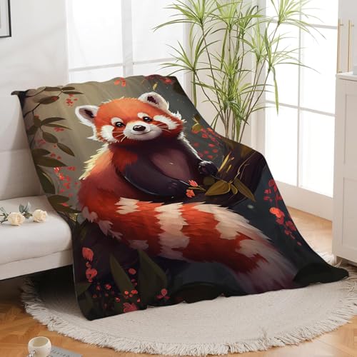 Red Panda Blanket Red Panda Throw Blanket Gifts for Adults Men Women Boys Girls Kids Super Soft Cozy Plush Fluffy Fuzzy Fleece Blanket Decor 40''X50'' Fuzawet
