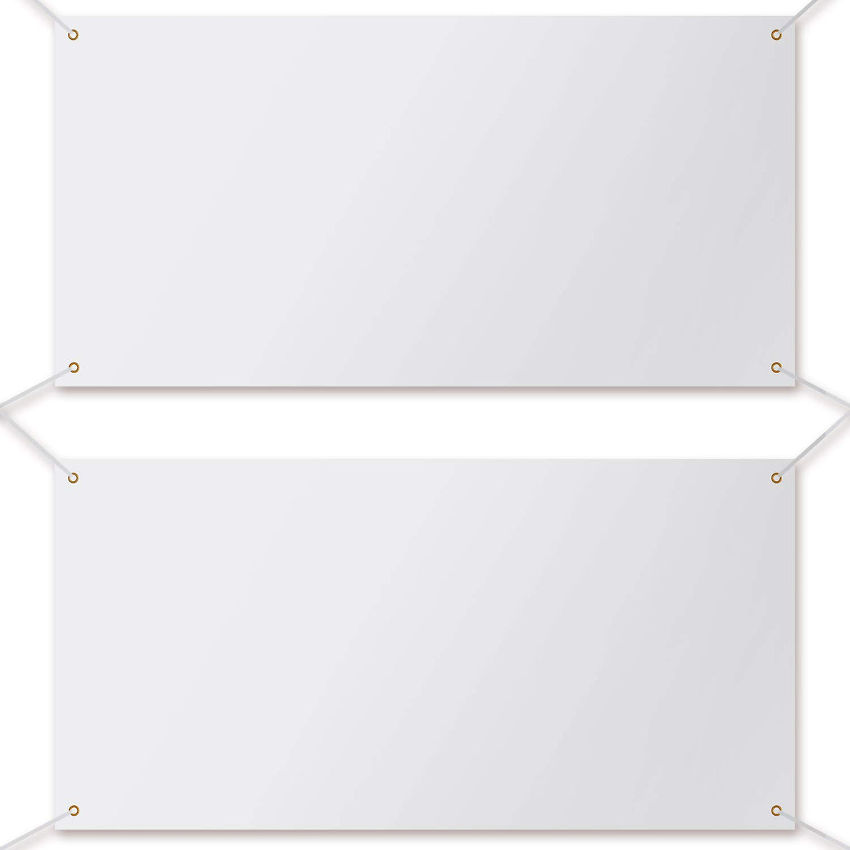 2 Pieces Large Banners Signs Polyester Oxford Cloth Sublimation Banner with Rope for Indoor Wall Outdoor Easy Hang Sign DIY Banner Sign for Business Office Supply (White,2 x 4 Feet) Zonon